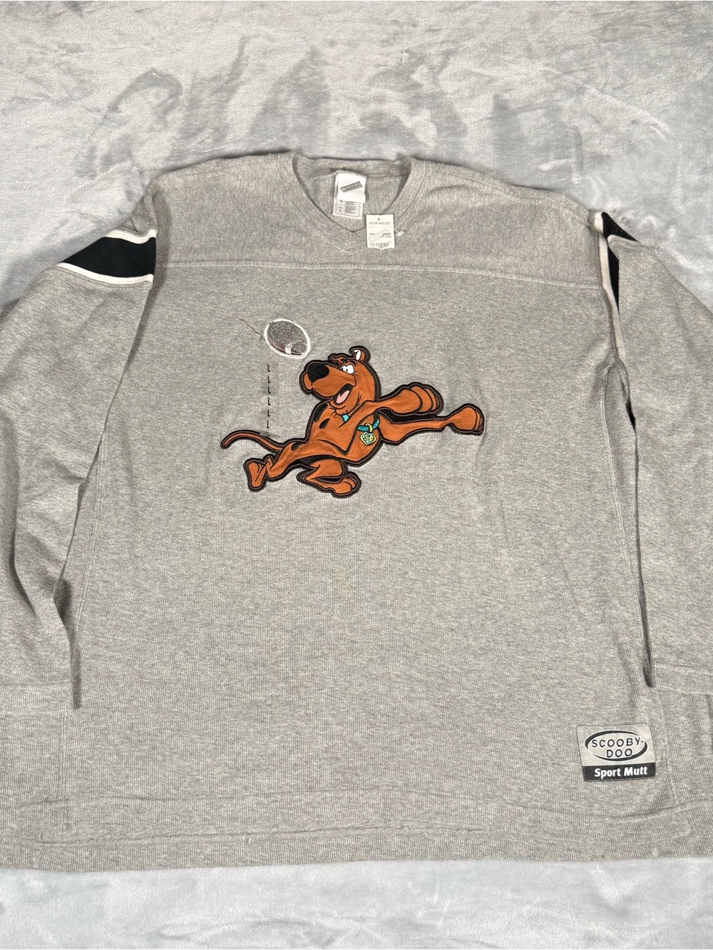 Vintage Scooby Doo Football Knit Jersey Mens XL Oversized Baggy Fit V-Neck 90s